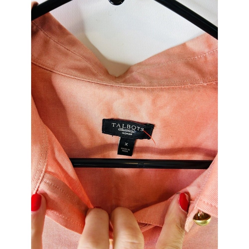 Talbots Double Pocket Roll Sleeve Button Popover … - image 6